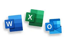 microsoft word, excel a outlook
